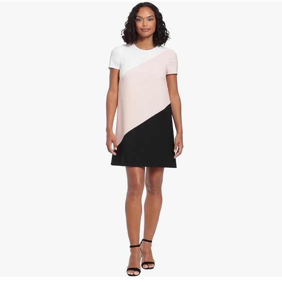 London Times Women's A-line Color Block Dress | US 8 UK 12 EU 38 | Shift Dress - Picture 1 of 6